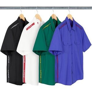 Supreme Logo Rib S/S Work Shirt Dusty Royal